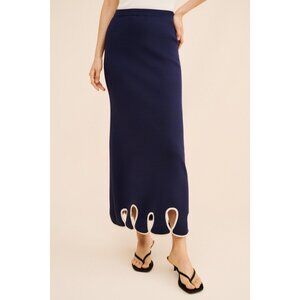 THE WOLF GANG Women's Daje Knit Skirt Size S In Navy